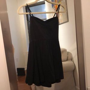 Babydoll black dress with lace up back